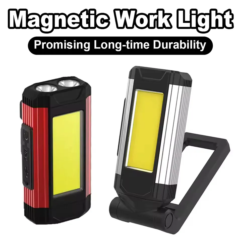 Magnetic COB Work Light USB Rechargeable LED Flashlight Portable Lantern Camping Light Type-C Power Bank Function Lamps New 2026