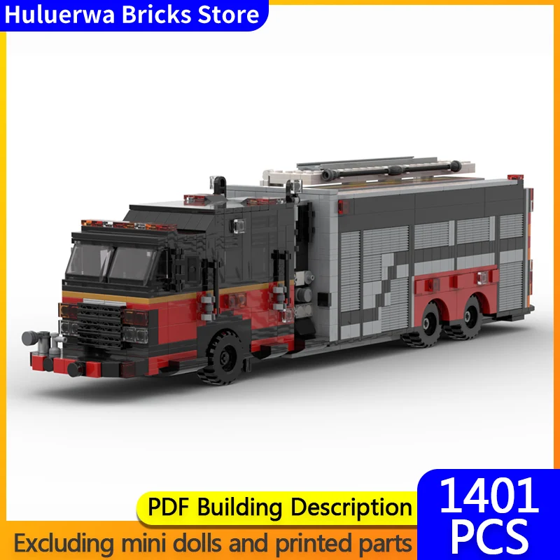 

City Car Model MOC Building Bricks Multi-Functional Fire Engine Modular Technology Children Holiday Gifts Assemble Toys Suit