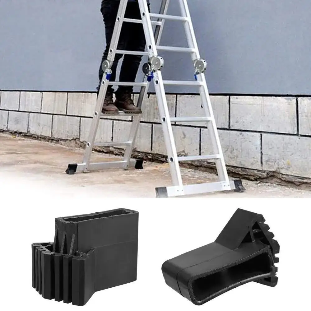Durable Ladder Foot Pads For EN131 Multi Purpose Ladder Black Rubber Non Slip Replacement Cover Stable Floor Protection Part
