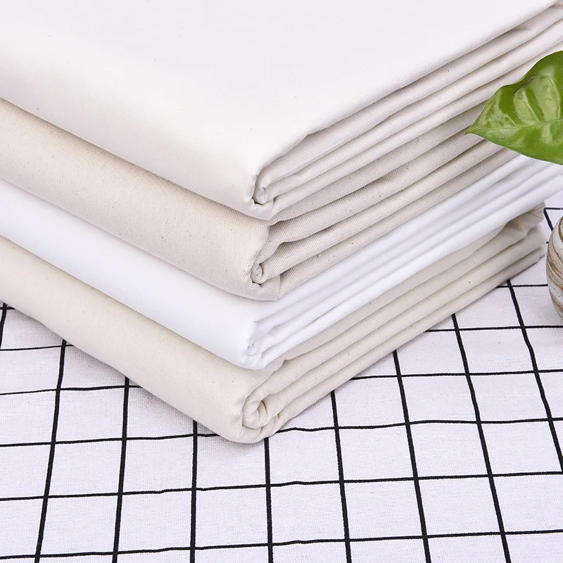 Raw Cloth White Cloth Pure Polyester Cotton Fabric Greige For DIY Sewing Storage Bag And Pillow Case Background Fabric Basic