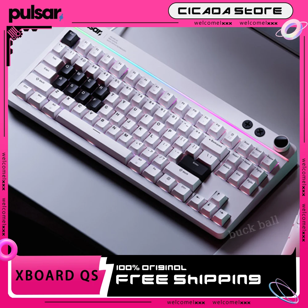 

Pulsar Xboard Qs Mechanical Keyboard Gaming Wired Keyboards Cnc Aluminum Hot Swap Rgb Type-C Office Esports Gamer Keyboards Gift