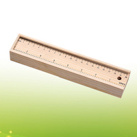 2Set Wood Pencil Case Thickened Solid Color Portable Wooden Pen Storage Box Large Capacity Stationery Organizer for School