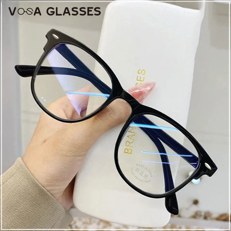 Men Women Finished Glasses Vintage Oval Frame Blue Light Blocking Eyeglasses Glasses Eye Glass Frame for Men and Women