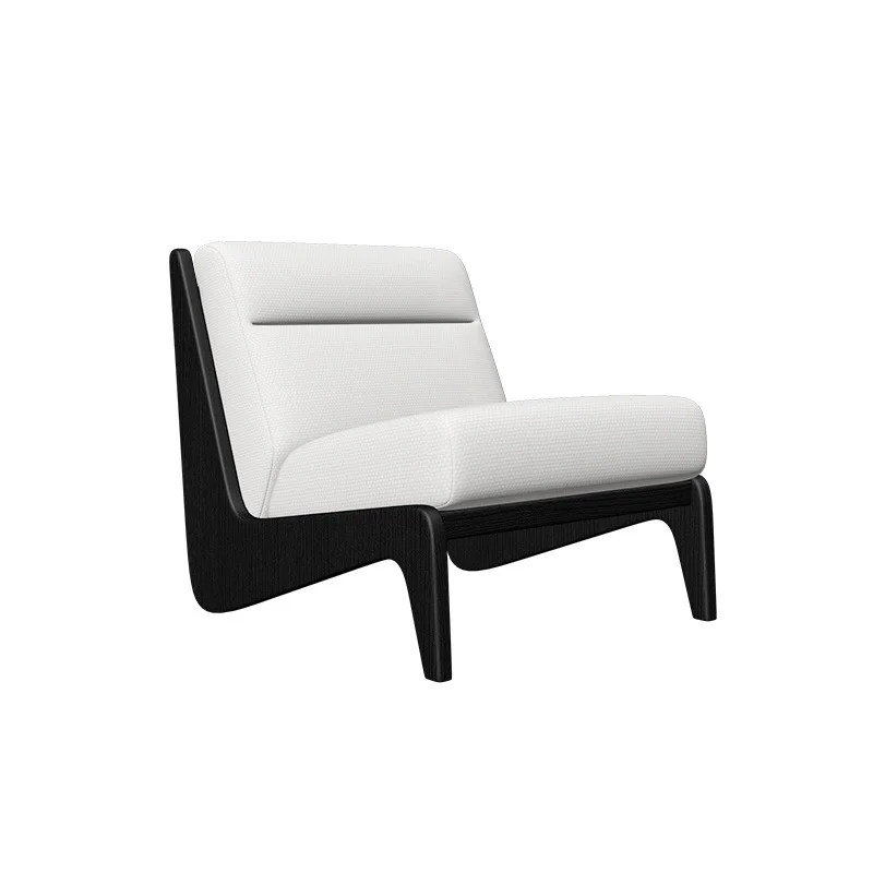 

Wabi Sandy Wind Solid Wood Single Sofa Internet celebrity B & B Chandigarh Sofa Home Living Room Balcony Single Sofa Chair