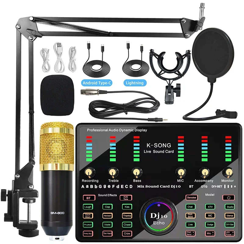 

Professional High Quality Multi-function Live Studio Audio Sound Cards& Mixers Set For Tik Tok Recording Live Broadcast