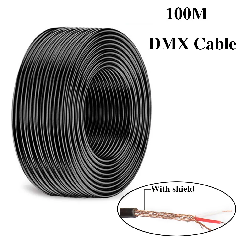 

100M DMX Cable Stage Lighting Signal Transfer Line XLR DJ Console LED Par Light Beam Moving Head Fog Machine Dmx512 Accessories
