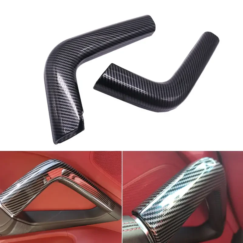 

Car-styling ABS Carbon Fiber Texture Central Handles / Door Handle Panel Grab Pull Cover Trim For Porsche Cayenne 2011 - 2017