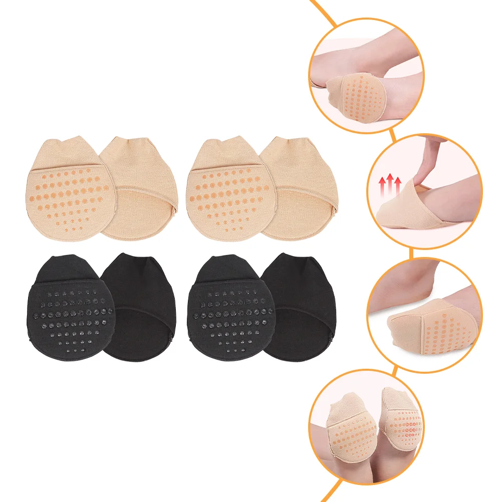 4 คู่พรีเมี่ยมผ้าฝ้าย Anti สวมใส่ครึ่ง Insoles สําหรับรองเท้าส้นสูงรองเท้า Forefoot Toe Topper ถุงเท้าเท้าถุงเท้ารองเท้าส้นสูง