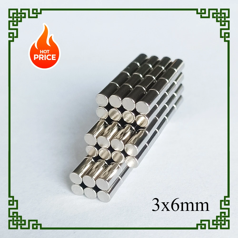 3x6mm Thick Round Powerful Magnet 3*6 Mini Small Strong Disc Magnets For Fridge DIY Building Scientific Craft Education 3x6