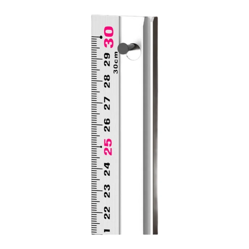 1pc 30/45cm Aluminum Alloy Straight Ruler Anti Slip Cutting Guide Measuring Tool For Drawing Tool School Office Supplies