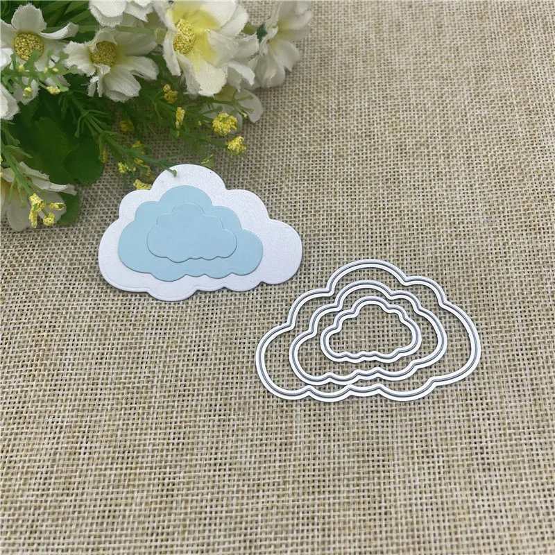 3 pcs Clouds Metal cutting dies mold Round hole label tag Scrapbook paper craft knife mould blade punch stencils dies