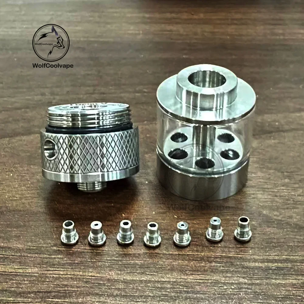 Wolfcoolvape الفولاذ المقاوم للصدأ الإمبراطورية الخامس RTA 23 مللي متر سطح التخريش رذاذ خزان قابل لإعادة البناء لتقوم بها بنفسك تعديل Vape والحناضير الإلكترونية #4