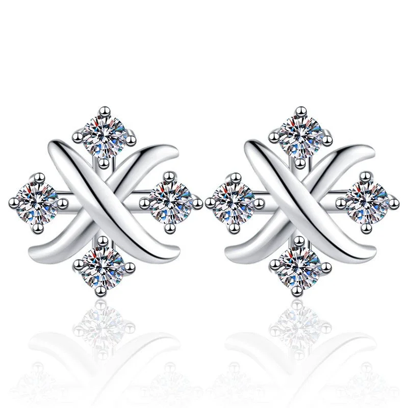 

ZFSILVER Fashion Trendy Classic 925 Silver Color D Moissanite Windmill Earring For Charms Women Accessories Jewelry Gifts ES0061