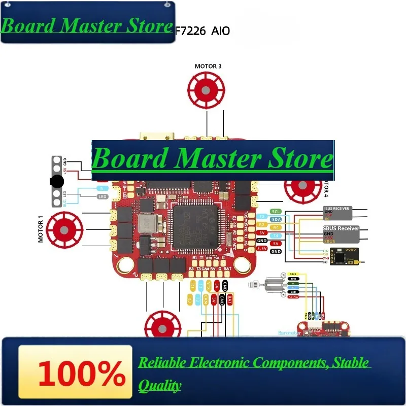 BaMasHAKRC F722 AIO HKF7226 AIO HAKRC F722D FC Built-in 40A BLHELI_ S 2-6S AIO ESC IMU ICM42688
