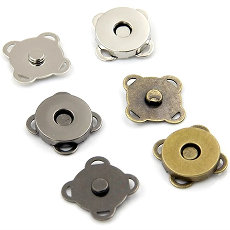 

100Pcs Plum Blossom Flower Metal Magnetic Clasps Bag Purse Jewelry Sewing Making Findings 18mm