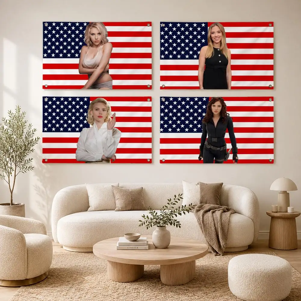 Actor Scarlett Johansson Flags flag For Decoration Outdoor Picnic Hanging Home Camping Party Banner