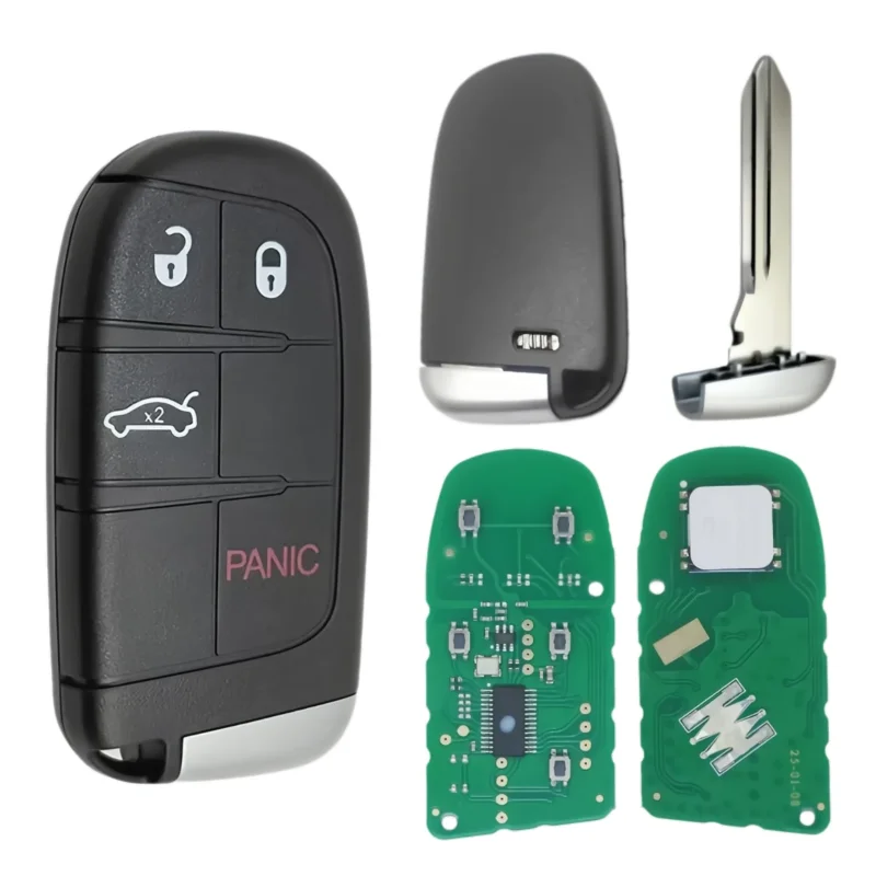 3+1 Buttons Remote Car Key ASK433.92 MHz 46/4A Chip FCC ID:M3N-40821302 CY24 blade For Chrysler/Jeep/Dodge/RAM