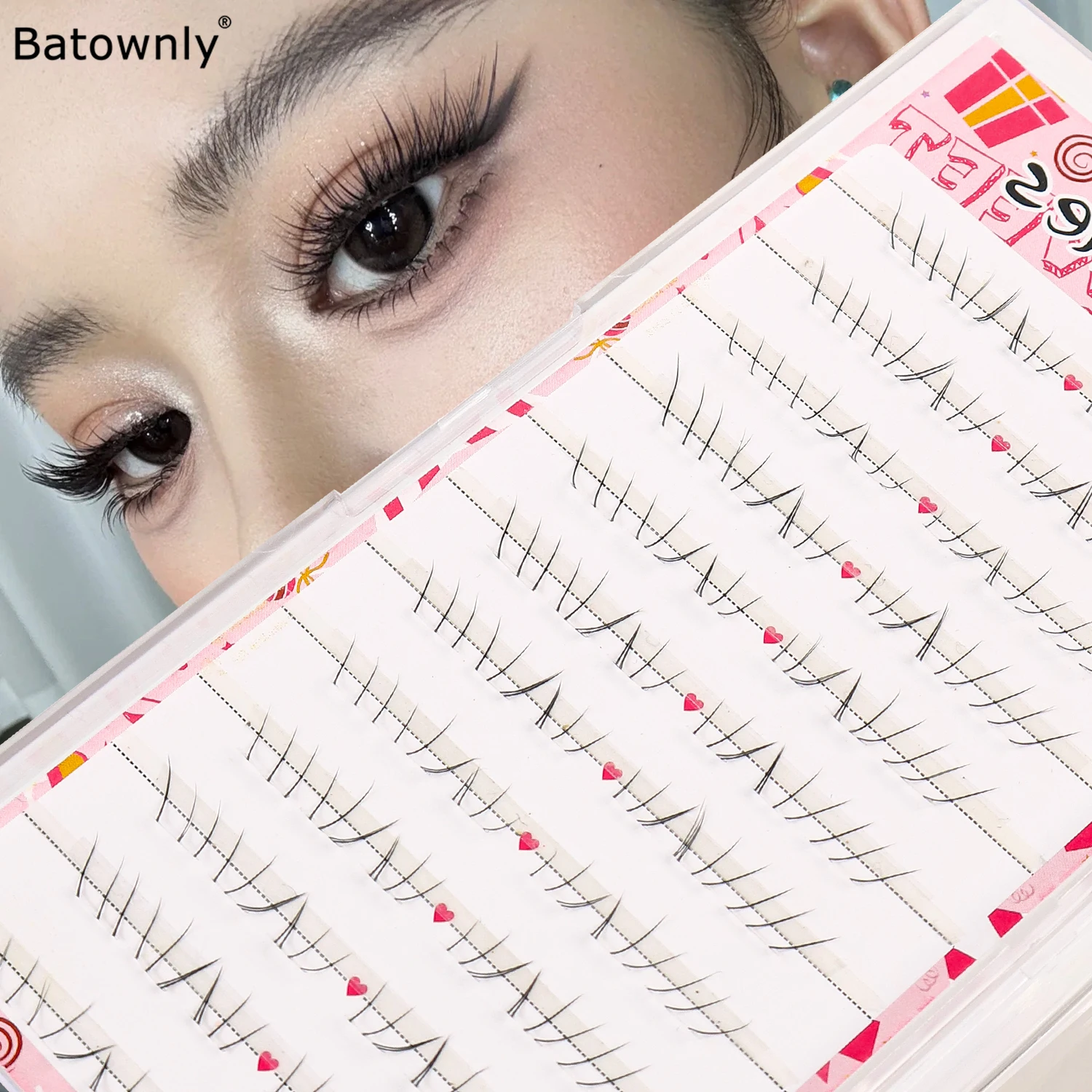 72 Clusters, False Eyelashes, Cat Claw Lower Eyelashes, Natural Eyelash Clusters, Enhance the Appearance of the Eyes, DIY Self-Grafting Eyelashes, Natural Makeup Look, Beginner-Friendly