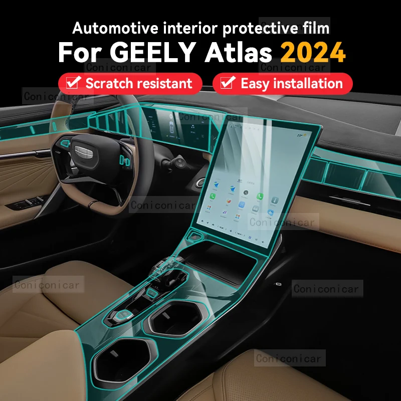 

For GEELY Atlas 2024 Car Gearbox Panel Film Dashboard Protective Sticker Interior Anti-Scratch Film Cover Accessories