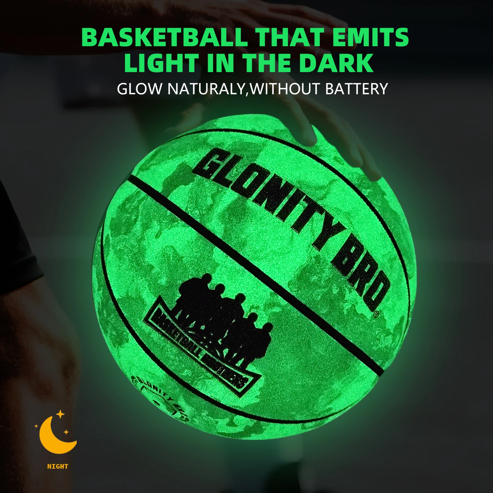 Świecąca piłka do koszykówki dla dzieci, młodzieży, chłopców i dziewcząt, oficjalny rozmiar 5, 6, 7, do użytku wewnątrz i na zewnątrz, świecąca na zielono, wysoka jakość, do gier nocnych.