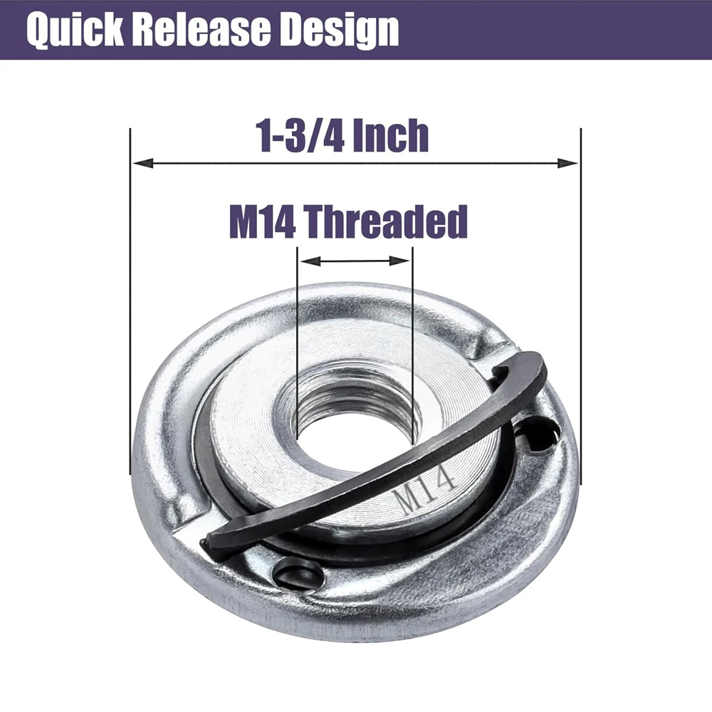 Quick Release Angle Grinder Locking Nuts M14 Angle Grinder Flange Nut Replacment Lock Nuts for Angle Grinder with M14 Spindle