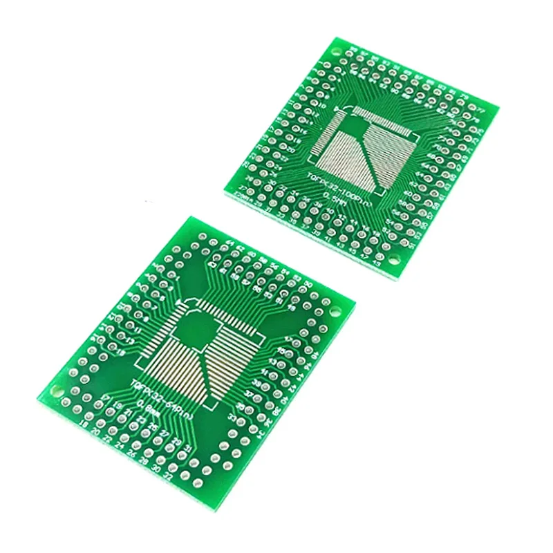 10pcs 0.5MM 0.8MM LQFP/FQFP/TQFP 32 44 64 80 100 PIN To DIP Adapter Board PCB MIC DIY