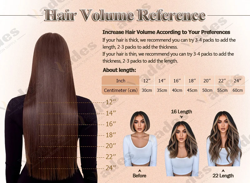 VEDES شريط صغير في وصلات الشعر آلة لحمة الجلد-شريط ريمي طبيعي مستقيم في ملحقات 10 قطعة للشعر الجانبي #6