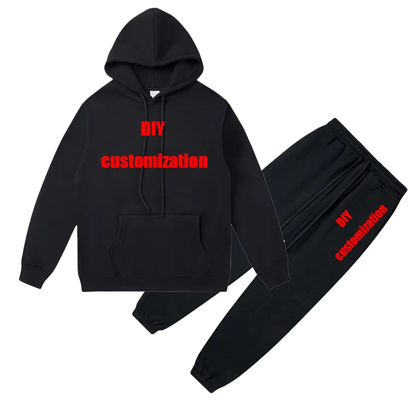 Men's/Women's Casual Hoodie Sweatpants Set Customized 3D Printed Patterns DIY Commuter Fashion Personalized Hooded Sweatshirt