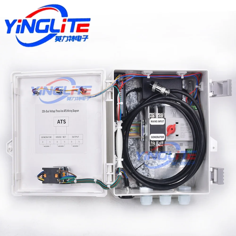 10KW 220v 380vATS control box generator dual power automatic transfer switch control panel system