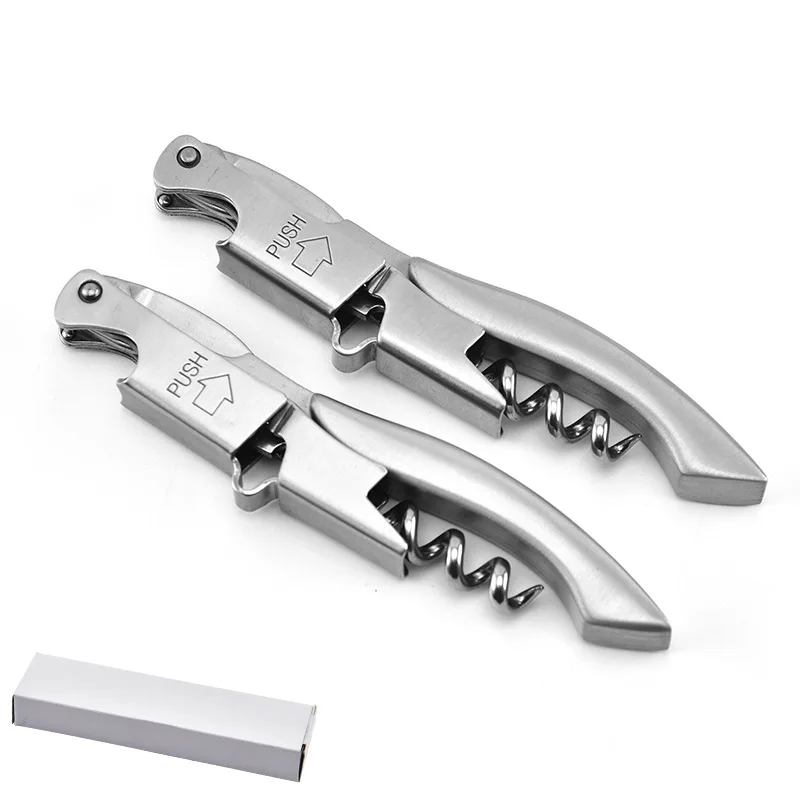 50Pcs Stainless Steel Handle Professional Red Wine Opener Portable Screw Corkscrew Multifunction Wine Bottle Opener Kitchen Tool