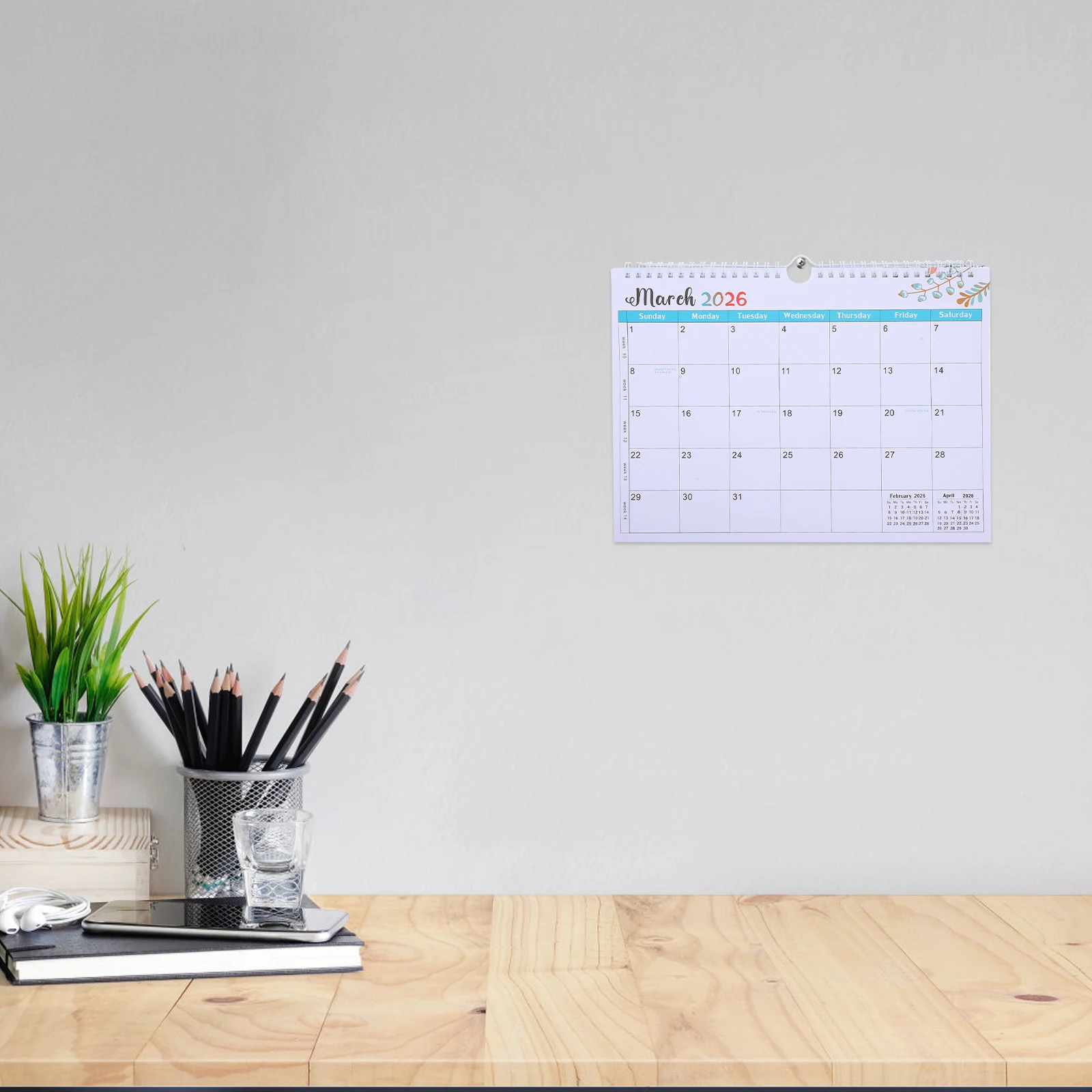 

Wall Calendar 2025 Monthly Planner Paper Twinwire Binding International Holidays Schedule Large Size Vertical Display