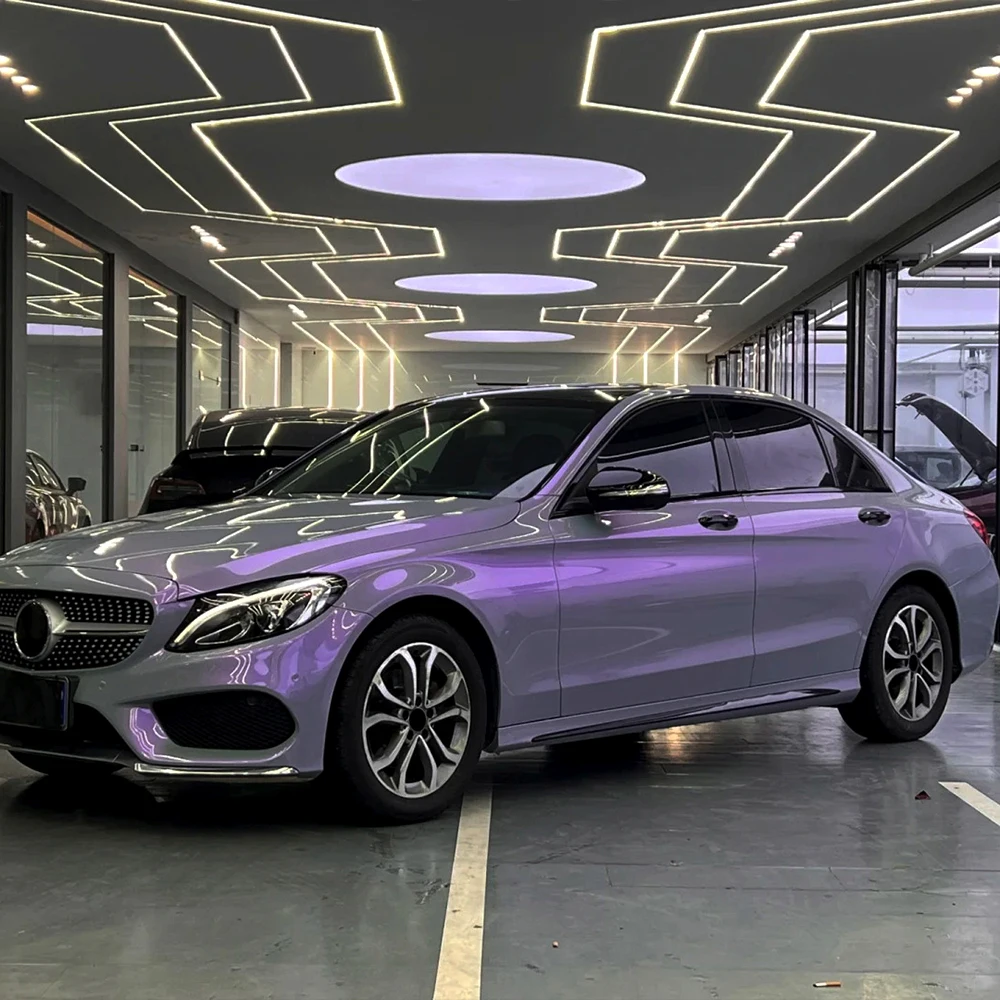 

Car Sticker Magic Pearl Grey Purple Wrap Vinyl Film Color Change Vinyl Film PET Bubble Free Decals Car Sticker Interior Exterior