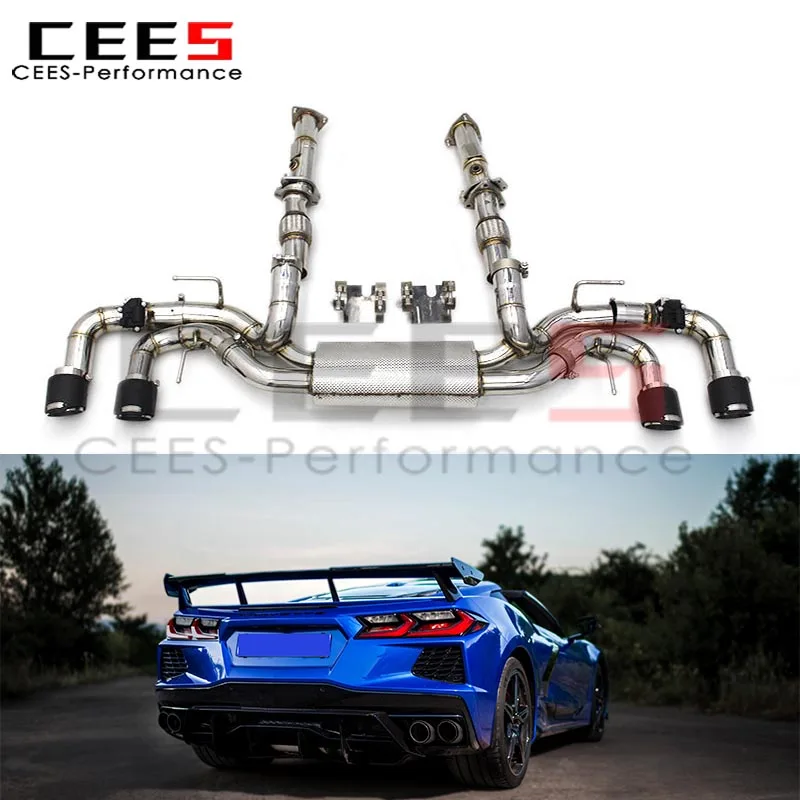 

Cees Catback выхлопная система для Chevrolet CORVETTE C8 2019-2025 глушитель выхлопной трубы Escape выхлопная система из нержавеющей стали