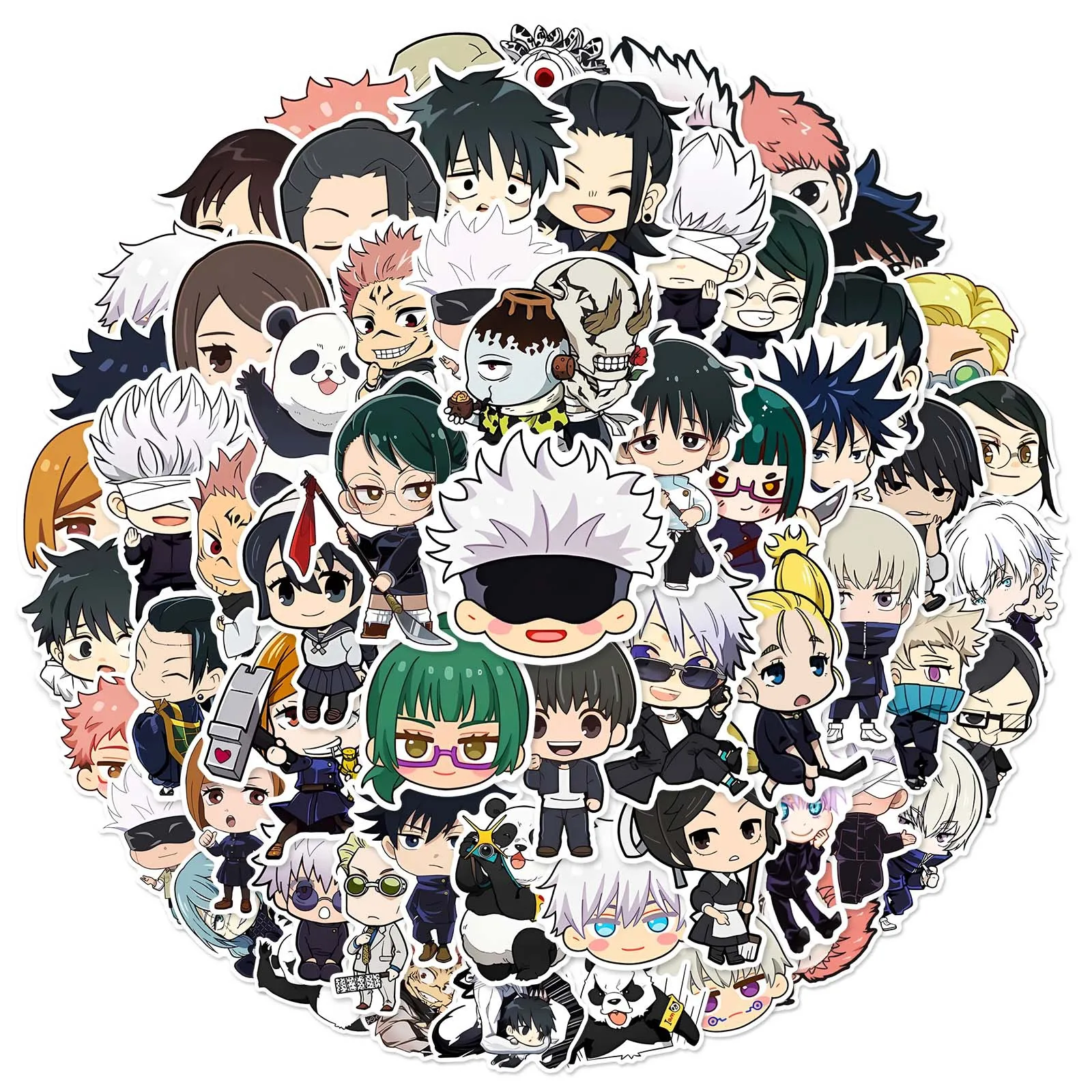 50pcs Cartoon Cute Style Jujutsu Kaisen Series Graffiti Stickers Suitable for Helmets Desktop Wall Decoration DIY Sticker Pack