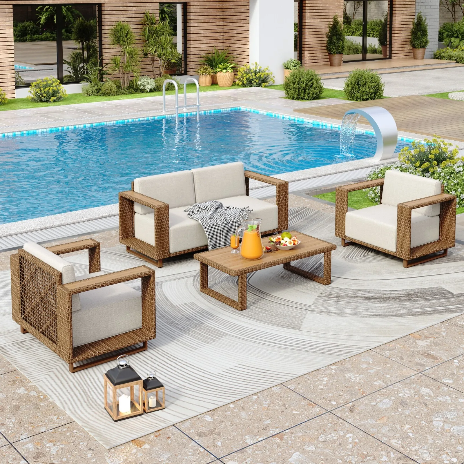 Outdoor Furniture Rattan Furniture Patio Furniture Wicker Patio Conversation Set