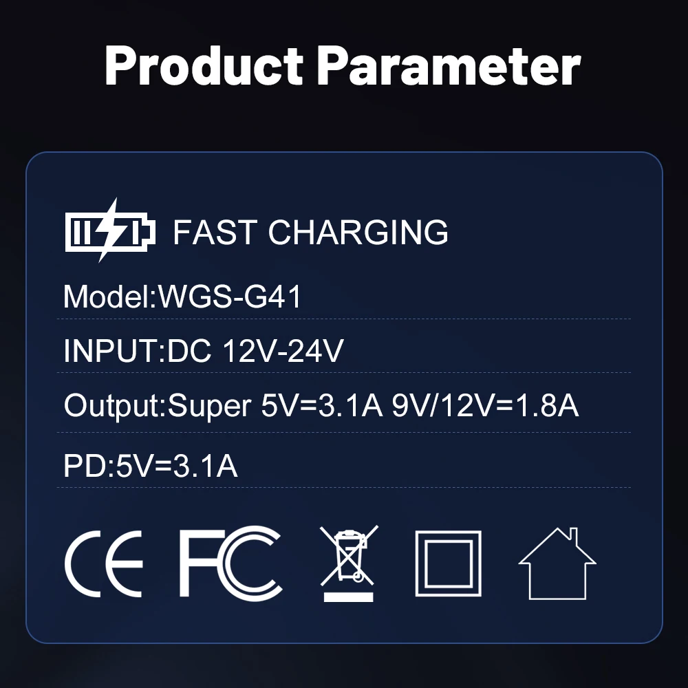 66W Dual PD 6-port Universal Super Fast Charging Conversion Plug Multi-function Mobile Phone Car Charger 4USB Car Charger