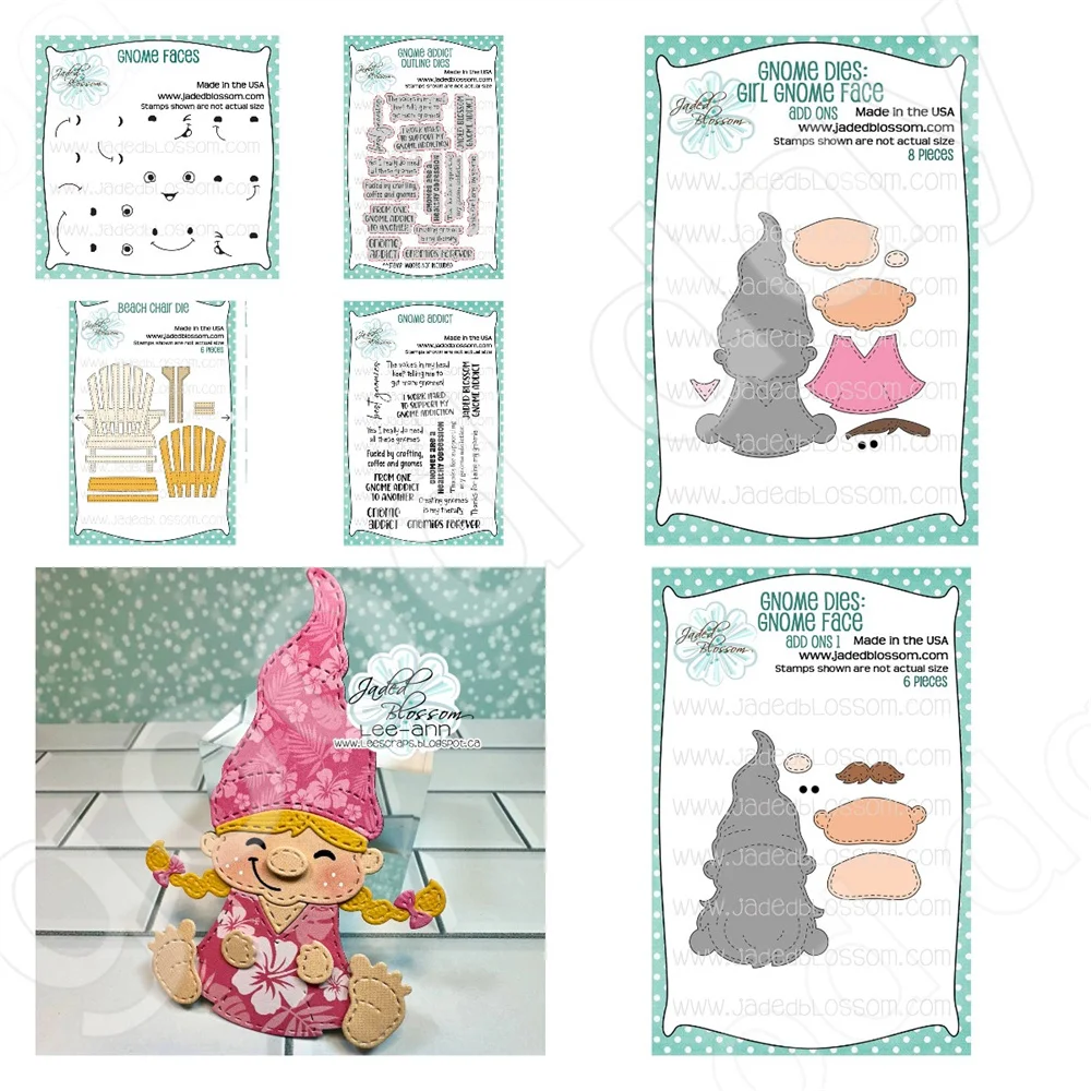 

New Gnome Accessories Chair Little Girl Metal Cutting Dies and Stamps Scrapbook DIY Handmade Greeting Card Album Decoration