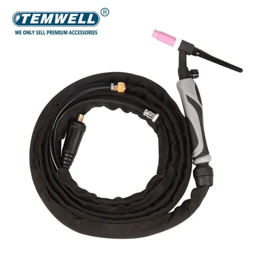 180A WP17-FV TIG Torch 3.7m GTAW Air Cooling Flexible Neck Gas Valve WP17 Tig Welding Gun