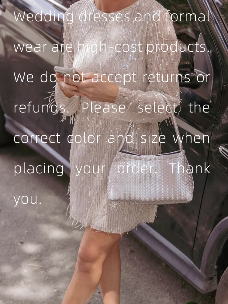 섹시한 O-넥 반짝이는 풀 슬리브 미니 정장 이브닝 드레스 칵테일 파티 댄스 파티 드레스 맞춤형