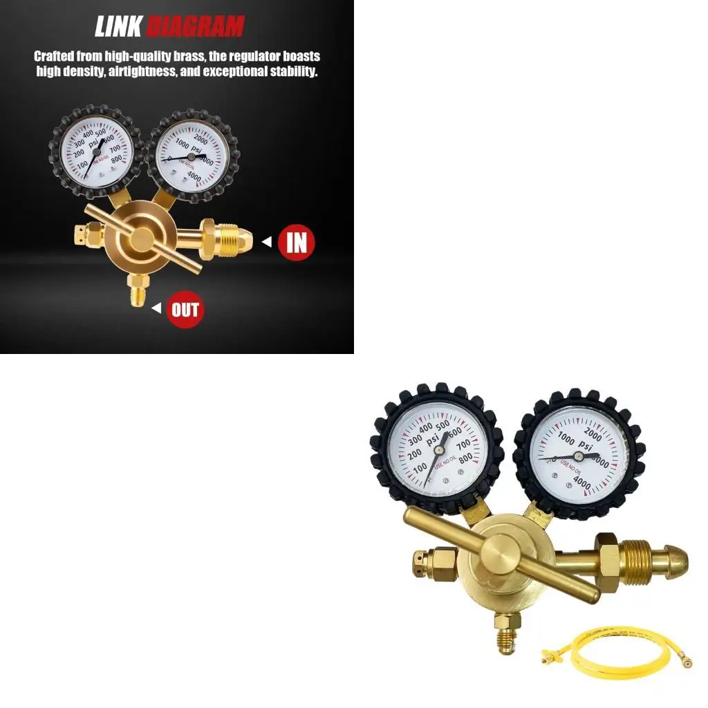 

Регулятор азота 652F, штуцер 1/4 дюйма для безопасного соединения, шланг 60 дюймов