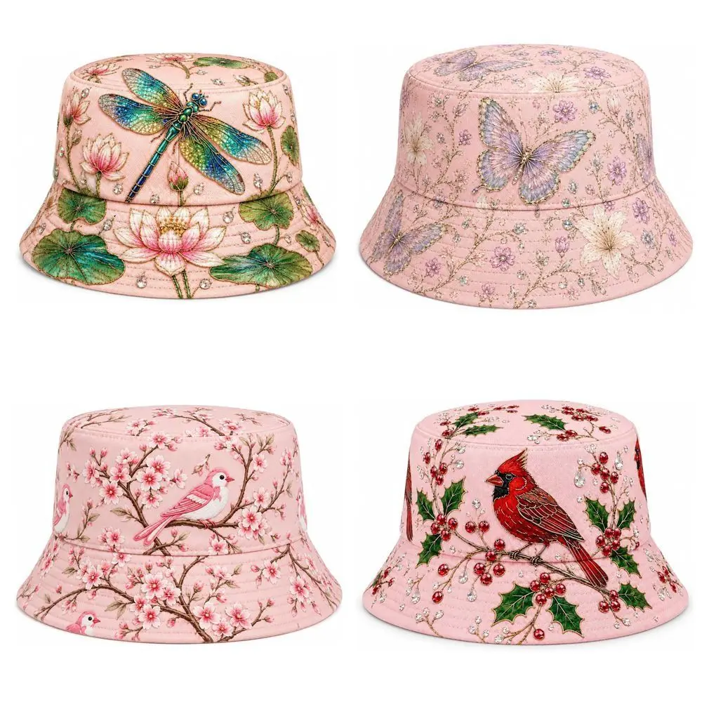 Breathable Garden Morning Cap Adjustable Soft Cotton Sports Sun Hat Animal Pattern Hummingbird Flowers Baseball Cap For Women