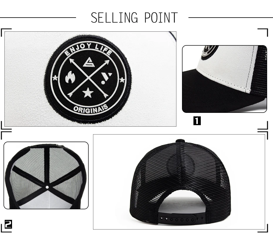 NEUE Kreisförmige leder label Trucker Hut Sommer Männer Mesh Baseball Kappe Für Visier Casual Frauen Snapback Hip Hop Caps Unisex – Detail 2