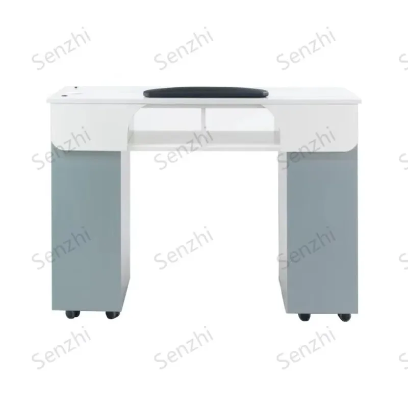 Modern Design Beauty Shop Double Wooden Manicure Table and Chair Sets Luxury Nail Table With Dust Collector