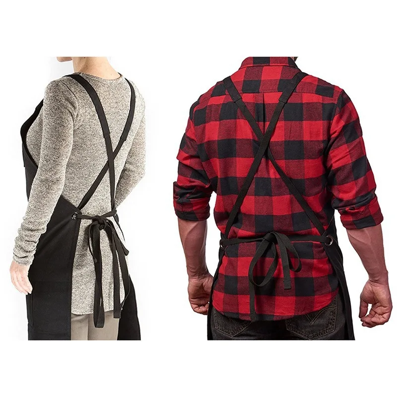 Heavy Duty Canvas Work Apron with Adjustable Pockets Gardening Apron Woodworking Apron Carpenter's Painting Sleeveless Apron