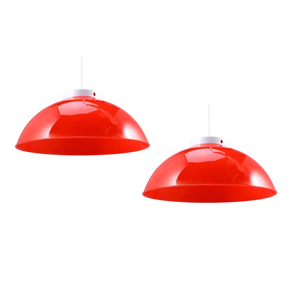 2Pcs Semi-Circular Pendant Lamp Shade Plastic Ceiling Light Cover for Kitchen Hallway Cafe Bar Clothing Store Energy Saving LED