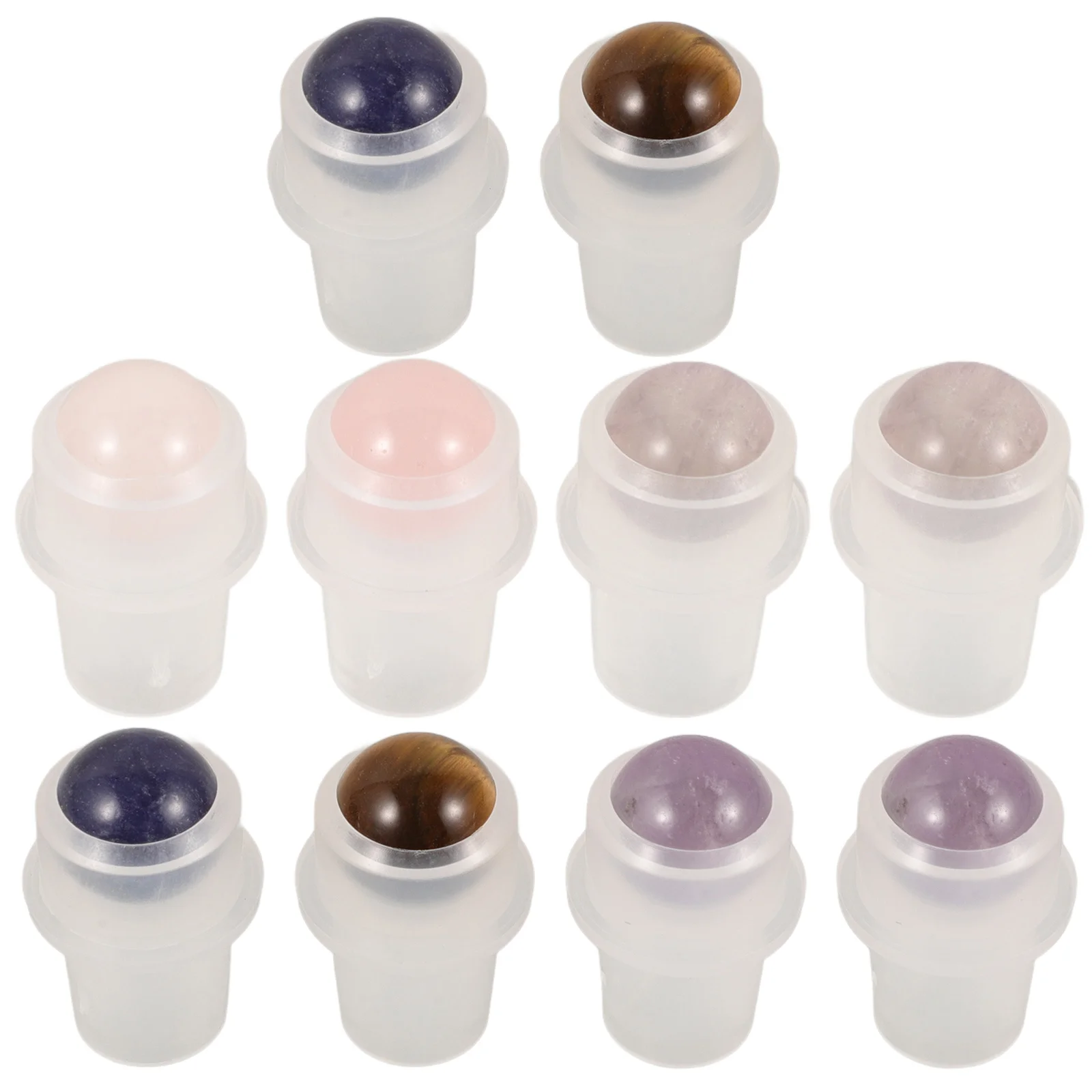 10 Uds. Bolas de botella de Perfume de aceite esencial piedras semipreciosas rodillos pulidos lisos para uso de reemplazo de diámetro interior de 9,5mm
