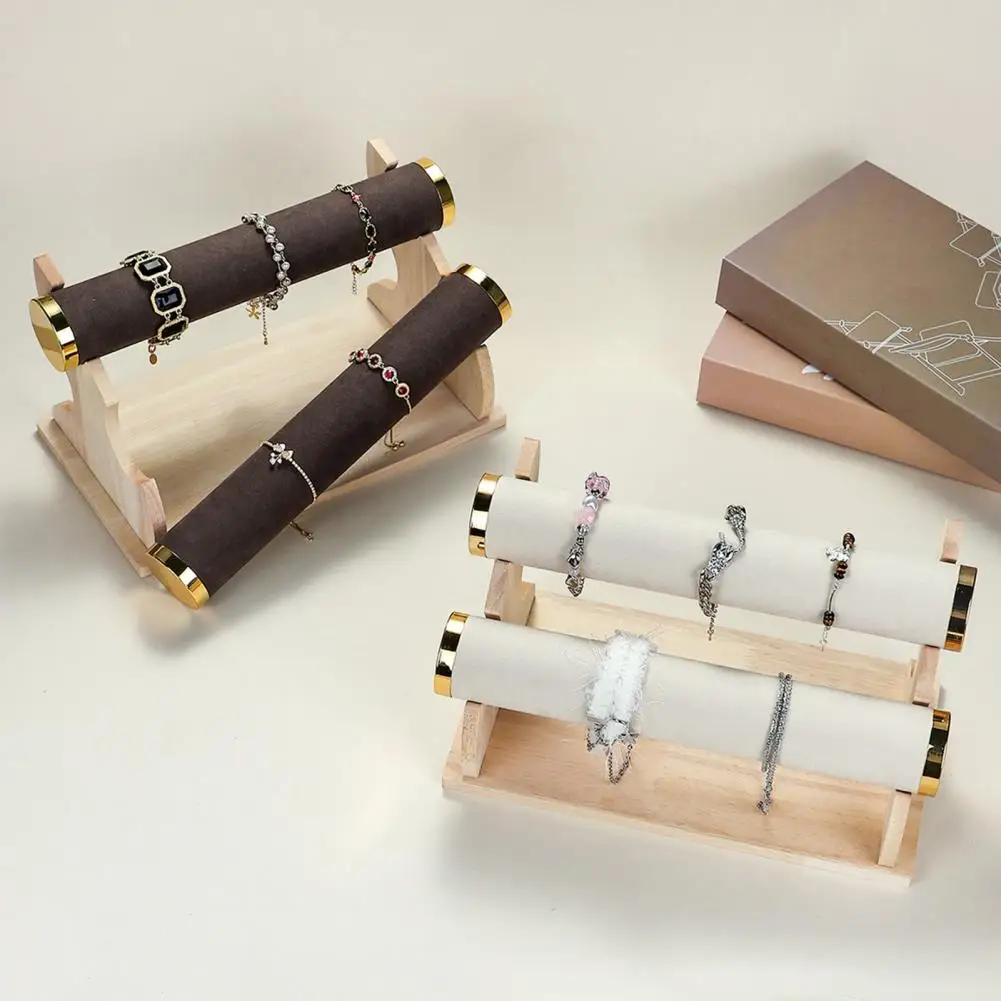 Wooden Bracelet Holder Multi-Level Jewelry Organizer Detachable Bracelet Stand for Bracelets Bangles Watches Display Storage