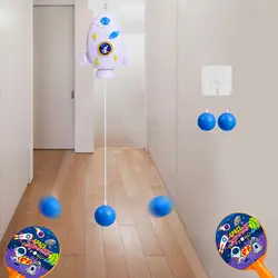 Hanging Table Tennis Trainer for Door Frame Hand Eye Coordination Adjustable Height Self Training for Kids Boys Girls