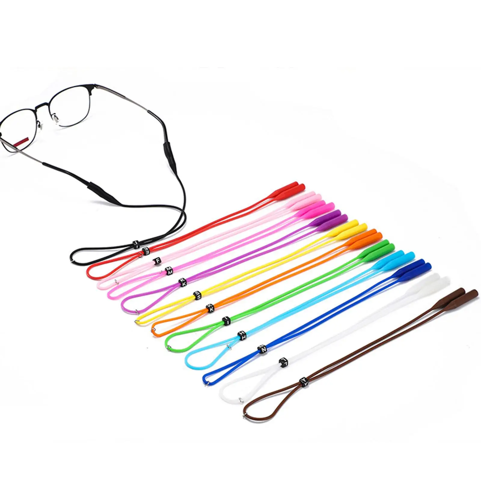 Practical Glasses Strap for Sunglasses Eyeglasses Silicone Lanyard with Buckle Neck Holder for Adults Kids Running Hiking