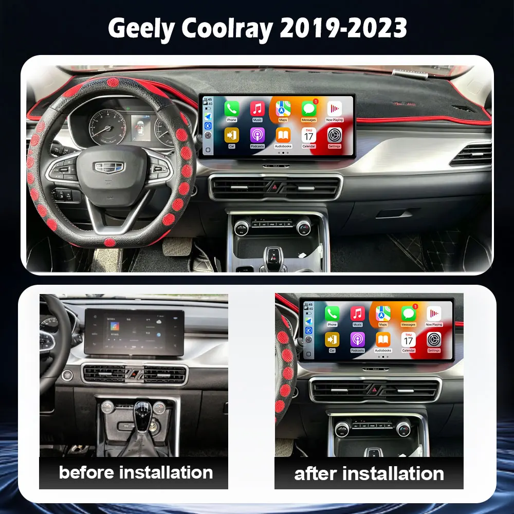 Android 16 For Geely Coolray 2019-2023 Android Auto Carplay GPS Navigation Stereo Multimedia Player 4G Wifi Screen BT DSP